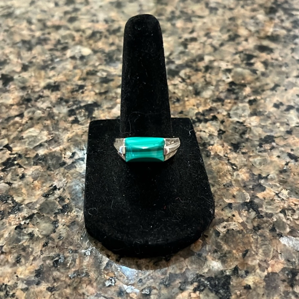 Malachite and Silver Ring
